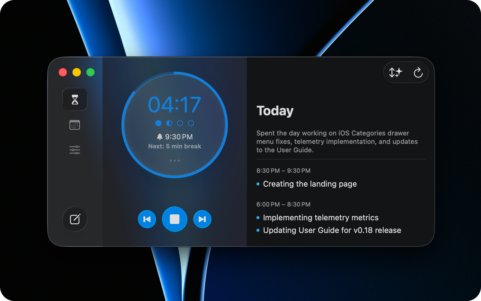 Epilog app window